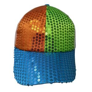 Kipp Strapback Trucker Hat Multicolor One Size Adjustable Sequin Mesh Back